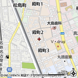 愛知県一宮市殿町2丁目62周辺の地図