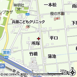 愛知県一宮市冨田所塚14周辺の地図