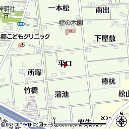 愛知県一宮市冨田（平口）周辺の地図