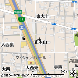 愛知県一宮市浅野正木山周辺の地図