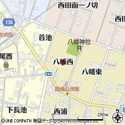 愛知県一宮市西萩原（八幡西）周辺の地図