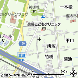 愛知県一宮市冨田所塚2周辺の地図