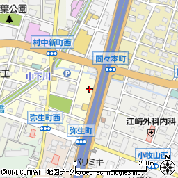 愛知県小牧市弥生町158周辺の地図