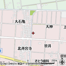 愛知県一宮市千秋町浅野羽根（天神）周辺の地図