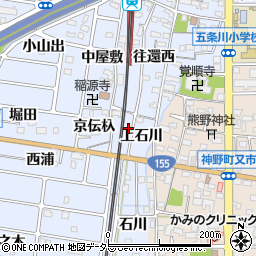 愛知県岩倉市石仏町京伝杁周辺の地図