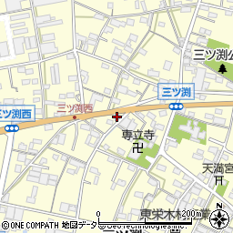 愛知県小牧市三ツ渕343-1周辺の地図