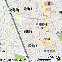 愛知県一宮市殿町周辺の地図