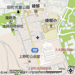 京都府綾部市上野町（上野）周辺の地図
