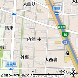 愛知県一宮市浅野内浦周辺の地図