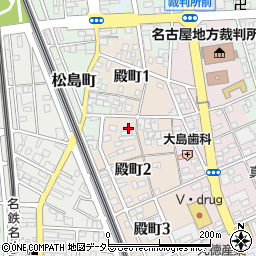 愛知県一宮市殿町2丁目5周辺の地図