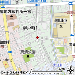 愛知県一宮市柳戸町周辺の地図