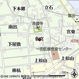 愛知県一宮市冨田仮宮周辺の地図