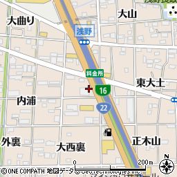 愛知県一宮市浅野西大土周辺の地図