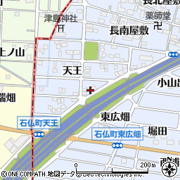 愛知県岩倉市石仏町（西広畑）周辺の地図