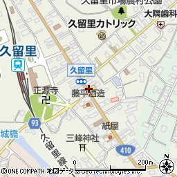 久留里駅前周辺の地図