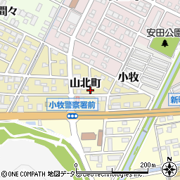 愛知県小牧市山北町周辺の地図
