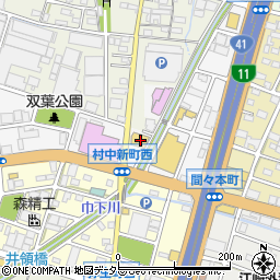 愛知県小牧市村中新町33周辺の地図