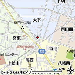 愛知県一宮市西五城大下48周辺の地図