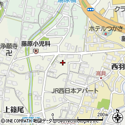 京都府福知山市上篠尾周辺の地図
