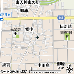 愛知県一宮市萩原町花井方郷中973周辺の地図