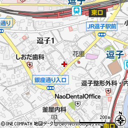 日本経済新聞　逗子専売所周辺の地図