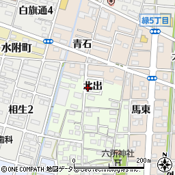 愛知県一宮市馬見塚（北出）周辺の地図