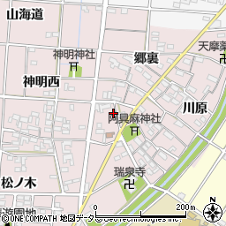 愛知県一宮市千秋町天摩惣神周辺の地図