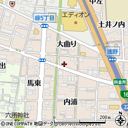愛知県一宮市浅野大曲り65周辺の地図