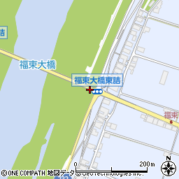 福束大橋東詰周辺の地図