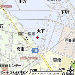 愛知県一宮市西五城大下50周辺の地図