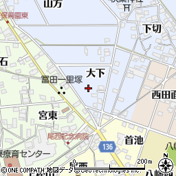 愛知県一宮市西五城大下50周辺の地図