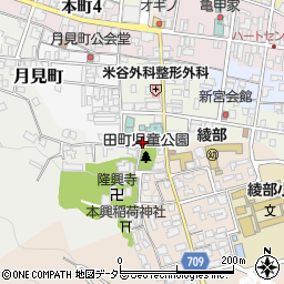 京都府綾部市田町若宮下周辺の地図