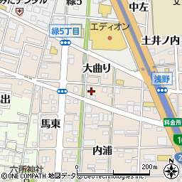 愛知県一宮市浅野大曲り68周辺の地図