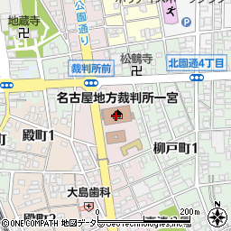名古屋家庭裁判所　一宮支部家事調査官室周辺の地図