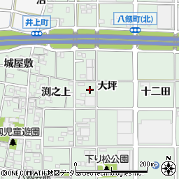 愛知県岩倉市八剱町大坪周辺の地図