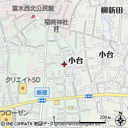 神奈川県小田原市新屋周辺の地図
