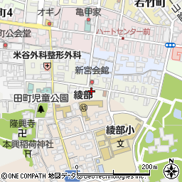 京都府綾部市新町周辺の地図