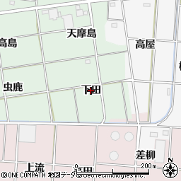 愛知県一宮市南小渕（下田）周辺の地図