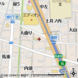 愛知県一宮市浅野大曲り81周辺の地図