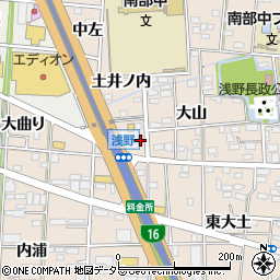 愛知県一宮市浅野土井ノ内111周辺の地図