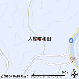 兵庫県養父市大屋町和田周辺の地図