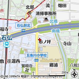 愛知県岩倉市石仏町（市ノ坪）周辺の地図