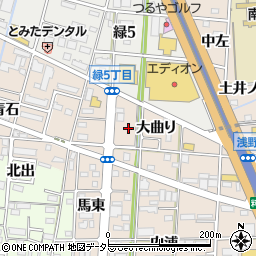 愛知県一宮市浅野（大曲り）周辺の地図