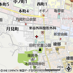 京都府綾部市田町若宮下3周辺の地図