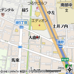 愛知県一宮市浅野大曲り77周辺の地図