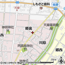 愛知県一宮市千秋町天摩郷裏周辺の地図