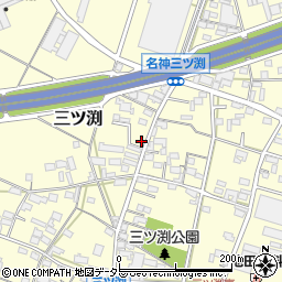 愛知県小牧市三ツ渕174-3周辺の地図