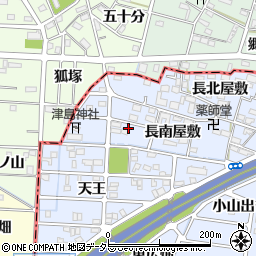 愛知県岩倉市石仏町長南屋敷周辺の地図