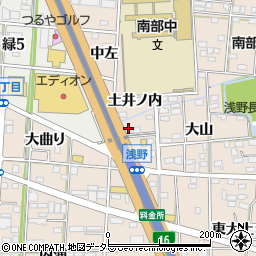 愛知県一宮市浅野土井ノ内98周辺の地図