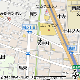 愛知県一宮市浅野大曲り71周辺の地図